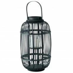 Budget 👏 Laterne - schwarz - Bambus 👏