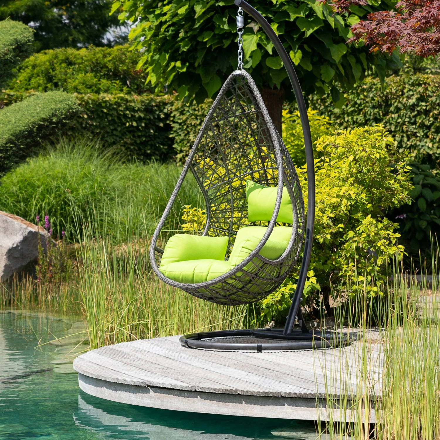 Bester Verkauf 🛒 Hängesessel - braun-grün - Metall-Polyrattan - 103 cm Ø ✔️ 13 Bester Verkauf 🛒 Hängesessel - braun-grün - Metall-Polyrattan - 103 cm Ø ✔️ – Bild 11