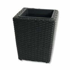 Besorgen 💯 Gardiola Pflanzkübel - schwarz - Rattan-Optik - 36 cm 🥰