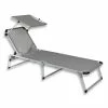 Neu 👏 Gardiola Gartenliege - grau - mit Sonnenschutz 🔥