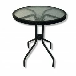 Bester Verkauf 🤩 Gardiola Gartentisch - schwarz - rund - Sicherheitsglas 🌟