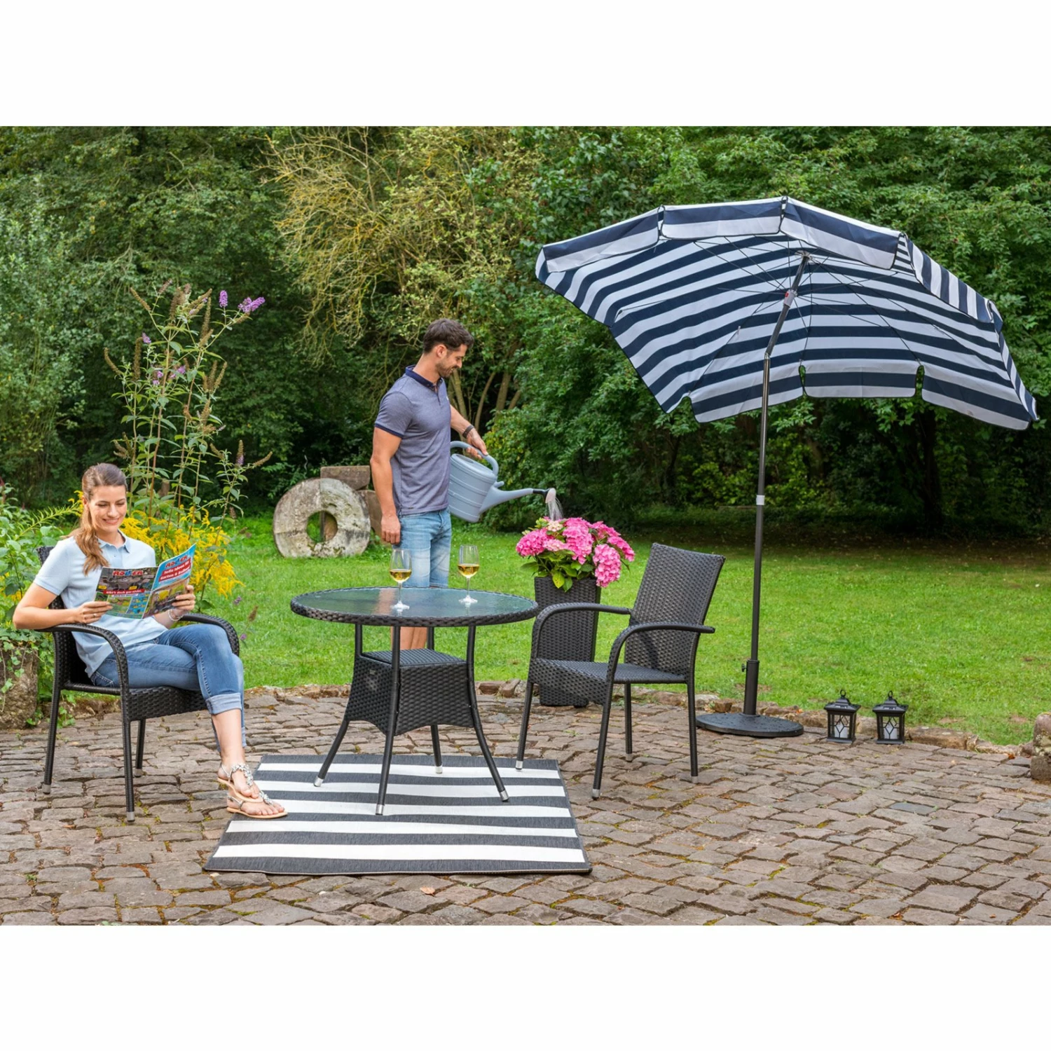 Angebote 😉 Gardiola Gartentisch - schwarz - Rattan-Optik - rund ✨ 5 Angebote 😉 Gardiola Gartentisch - schwarz - Rattan-Optik - rund ✨ – Bild 3