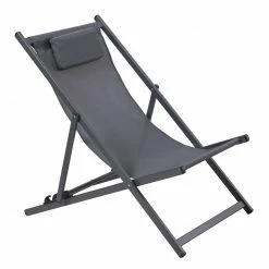 Blitzangebot 🔔 Garten-Klappstuhl - anthrazit - Aluminium-Gestell ✔️