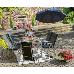 Coupon 🎉 Gardiola Gartentisch - schwarz-silber - 150 cm breit 👍 -Angebote Garten Store 1015172300 03 1600Wx1600H