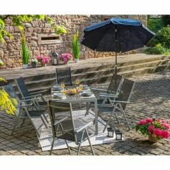 Coupon 🎉 Gardiola Gartentisch - schwarz-silber - 150 cm breit 👍 -Angebote Garten Store 1015172300 04 1600Wx1600H