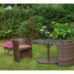 Großhandel 😀 Gardiola Sitzgruppe - braun - Rattan - platzsparend ⭐ -Angebote Garten Store 1015174700 05 1600Wx1600H