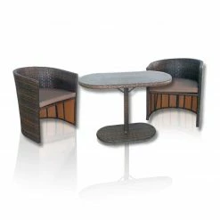 Angebote Garten Store 25 Großhandel 😀 Gardiola Sitzgruppe - braun - Rattan - platzsparend ⭐