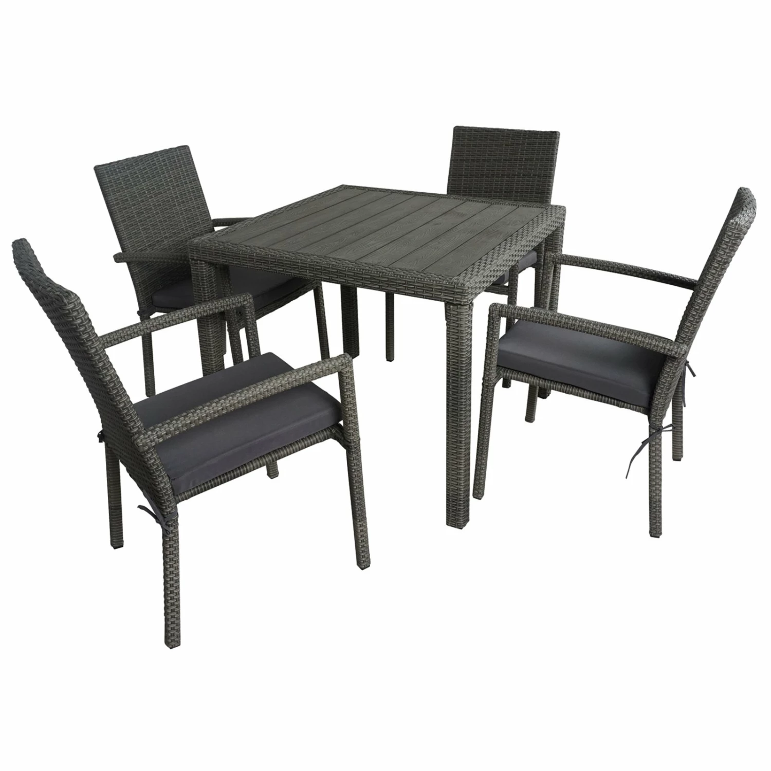 Aktion 😀 Gardiola Gartenstuhl - grau - stapelbar - Rattan-Optik 👏 4 Aktion 😀 Gardiola Gartenstuhl - grau - stapelbar - Rattan-Optik 👏 – Bild 2