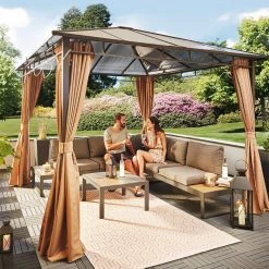 Angebote Garten Store 33 Bestpreis 🤩 Gardiola Pavillon PANAY - braun - 300x300 cm 💯
