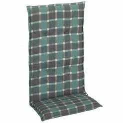 Aktion 🥰 Hochlehner-Auflage - kariert - grau-türkis - 118 cm 😀