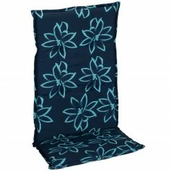 Schlussverkauf 😀 Hochlehner-Auflage - Blumen - blau - 118 cm 🔔