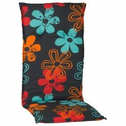 Brandneu 👍 Hochlehner-Auflage - grau-bunt - Blumen - 118 cm 👏