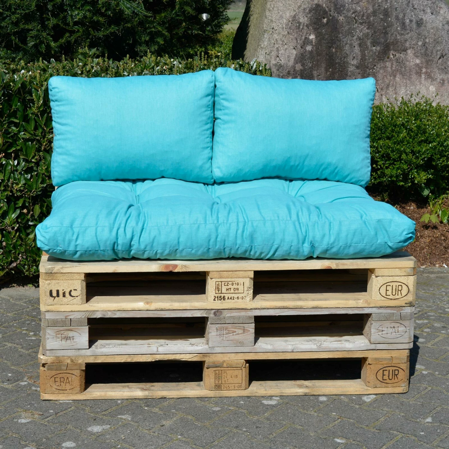 Budget 🥰 Palettenkissen-Set - türkis - mit Tasche ✔️ 5 Budget 🥰 Palettenkissen-Set - türkis - mit Tasche ✔️ – Bild 3