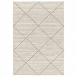Schlussverkauf 🛒 In-/Outdoorteppich - creme-beige - Rauten - 80x150 cm 🥰