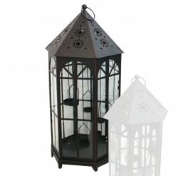 Rabatt 😀 Laterne mit Teelichthalter - schwarz - 62 cm hoch 🛒