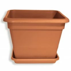 Rabatt ⌛ Blumentopf - terracotta - quadratisch - 30 cm 😉