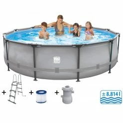 Auslauf ✔️ Stahlrahmenpool - grau - 366x100 cm 🥰