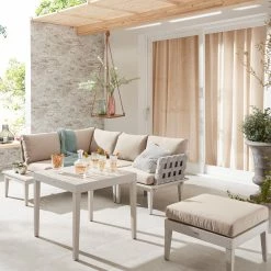 Großhandel ✔️ 6-teiliges Lounge-Set - LOOKS by Wolfgang Joop - hellgrau - Akazie massiv 🔥 -Angebote Garten Store 2802000100 06 1600Wx1600H