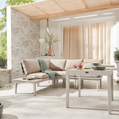 Großhandel ✔️ 6-teiliges Lounge-Set - LOOKS by Wolfgang Joop - hellgrau - Akazie massiv 🔥 -Angebote Garten Store 2802000100 07 1600Wx1600H