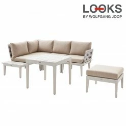 Großhandel ✔️ 6-teiliges Lounge-Set - LOOKS by Wolfgang Joop - hellgrau - Akazie massiv 🔥