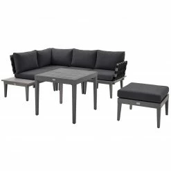 Brandneu 🎉 6-teiliges Lounge-Set - LOOKS by Wolfgang Joop - anthrazit - Akazie massiv 🎁 -Angebote Garten Store 2802000101 09 1600Wx1600H