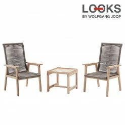 Auslauf 👍 3-teiliges Lounge-Set - LOOKS by Wolfgang Joop - hellbraun-grau 💯