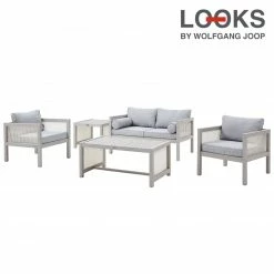 Angebote Garten Store 37 Großhandel 🔔 5-teiliges Lounge-Set - LOOKS by Wolfgang Joop - hellgrau - Wiener-Geflecht 🌟
