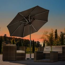 Blitzangebot 🔥 LED-Sonnenschirm BLACKLIGHT - anthrazit - Ø 270 cm ⌛ -Angebote Garten Store 9001870500 02 1600Wx1600H