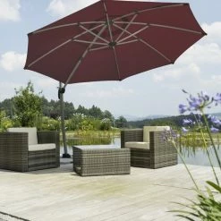 Angebote 🧨 Ampelschirm RHODOS RONDO - bordeaux - rund - 350 cm Ø ✔️ -Angebote Garten Store 9001880100 02 1600Wx1600H