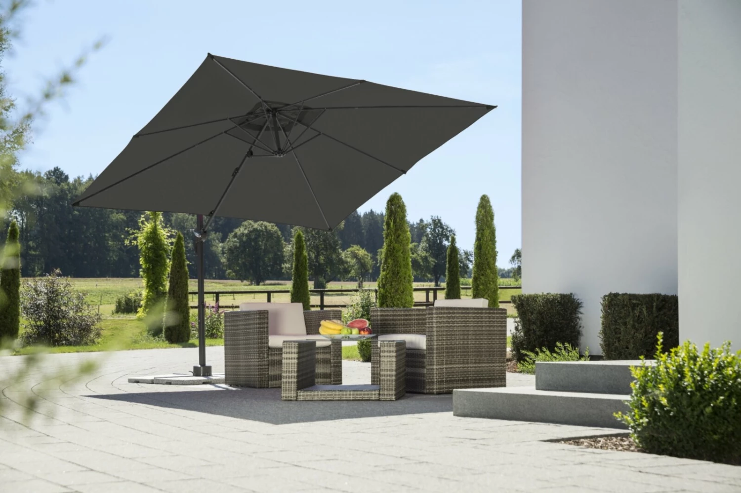 Blitzangebot 🛒 Ampelschirm RHODOS JUNIOR - anthrazit - quadratisch - 270x270 cm 👍 4 Blitzangebot 🛒 Ampelschirm RHODOS JUNIOR - anthrazit - quadratisch - 270x270 cm 👍 – Bild 2