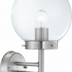 Auslauf ❤️ Außenleuchte - silber - Edelstahl mit Glaskugel ⌛