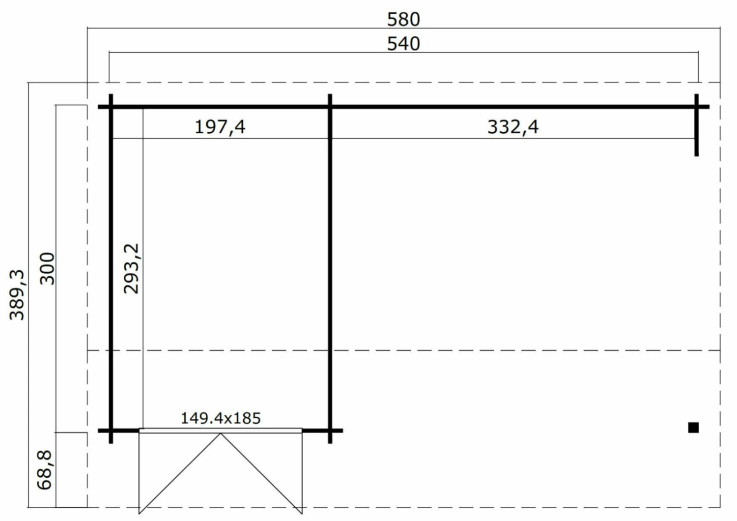Angebote 👏 Gartenhaus KENZO - Fichte massiv - naturbelassen - 540x300 cm 😍 5 Angebote 👏 Gartenhaus KENZO - Fichte massiv - naturbelassen - 540x300 cm 😍 – Bild 3