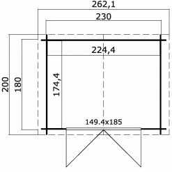 Großhandel 🛒 Gartenhaus LOS ANGELES - Fichte massiv - naturbelassen - 230x180 cm 🛒 7 Großhandel 🛒 Gartenhaus LOS ANGELES - Fichte massiv - naturbelassen - 230x180 cm 🛒 -Angebote Garten Store 9002500300 03 1600Wx1600H