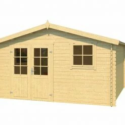 Aktion 🤩 Gartenhaus EBRO C - Fichte massiv - naturbelassen - 390x390 cm 😀 -Angebote Garten Store 9002501400 03 1600Wx1600H