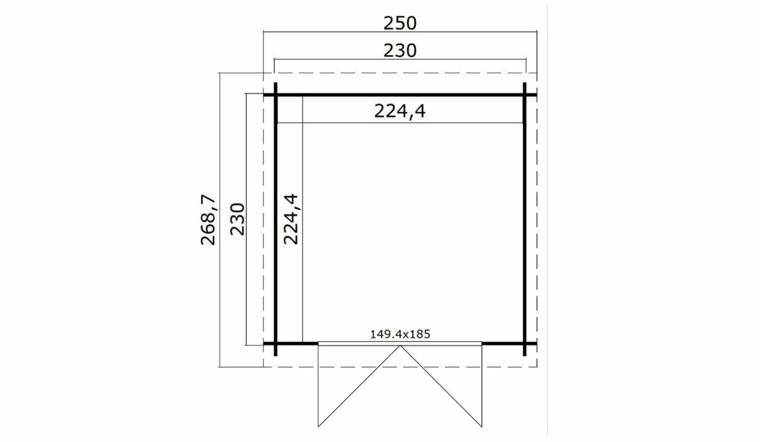 Blitzangebot 🤩 Gartenhaus INDI - Fichte massiv - naturbelassen - 230x230 cm 😀 5 Blitzangebot 🤩 Gartenhaus INDI - Fichte massiv - naturbelassen - 230x230 cm 😀 – Bild 3