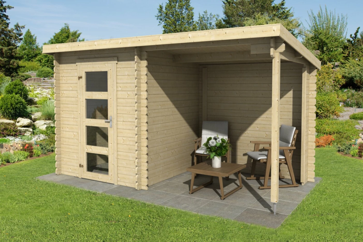 Bestpreis 🔥 Gartenhaus JELLE PLUS - Fichte massiv - naturbelassen - 370/175x175 cm 🛒 3 Bestpreis 🔥 Gartenhaus JELLE PLUS - Fichte massiv - naturbelassen - 370/175x175 cm 🛒