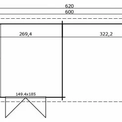 Angebote 💯 Gartenhaus NOVIA PLUS - Fichte massiv - naturbelassen - 600x275 cm 🧨 -Angebote Garten Store 9002503200 03 1600Wx1600H