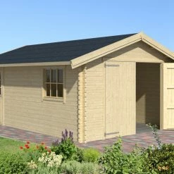 Bestes Angebot 🔔 Gartenhaus YARIK - Fichte massiv - naturbelassen - 380x540 cm 🔔