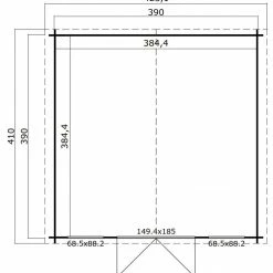 Bestpreis ✔️ Gartenhaus WELS 4 DT - Fichte massiv - naturbelassen - 390x390 cm 🧨 -Angebote Garten Store 9002504700 04 1600Wx1600H