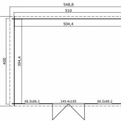 Budget 🤩 Gartenhaus WELS 5 - Fichte massiv - naturbelassen - 510x400 cm 😉 -Angebote Garten Store 9002504800 03 1600Wx1600H
