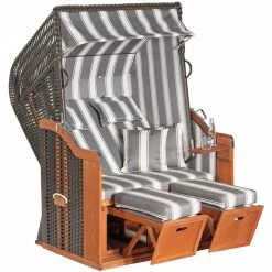 Bestes Angebot 😀 Strandkorb RUSTIKAL 250 PLUS - Geflecht anthrazit - 125x160 cm 🎉