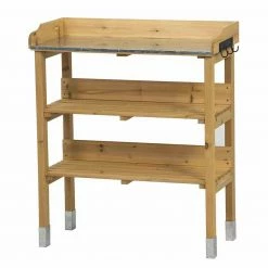 Bestes Angebot 🎉 Pflanztisch - Kiefernholz - natur - 2 Ablagen ❤️