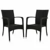 Coupon 😍 2er-Set Stapelstühle LONDON - schwarz - Geflecht 🧨 -Angebote Garten Store 9002724200 1600Wx1600H
