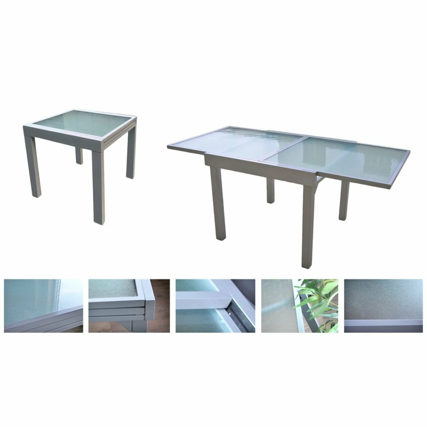 Schlussverkauf 👏 Gartentisch LOLA - grau - Glas - ausziehbar bis 180 cm 💯 5 Schlussverkauf 👏 Gartentisch LOLA - grau - Glas - ausziehbar bis 180 cm 💯 – Bild 3