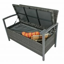 Auslauf ✔️ Gartenbank FERRARA - dunkegrau - Polyratten - mit Ablagefach ✔️ -Angebote Garten Store 9002736400 03 1600Wx1600H