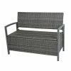 Auslauf ✔️ Gartenbank FERRARA - dunkegrau - Polyratten - mit Ablagefach ✔️