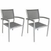 Budget 😀 2er-Set Stapelstuhl GRACE - grau - Aluminium ✔️