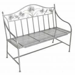 Bestes Angebot ✨ Gartenbank TALIN - grau - Metall - 111 cm 🔔 -Angebote Garten Store 9002821400 04 1600Wx1600H