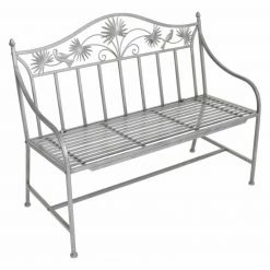 Bestes Angebot ✨ Gartenbank TALIN - grau - Metall - 111 cm 🔔