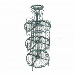 Rabatt 🔥 Deko-Regal - antik-grün - Schmetterlingsmotiv - Stahl - 3 Etagen 🤩